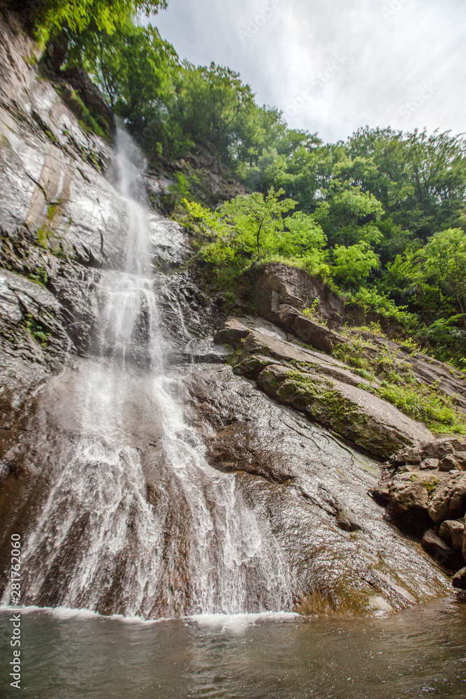 Fototapeta premium Mountain river waterfall close up
