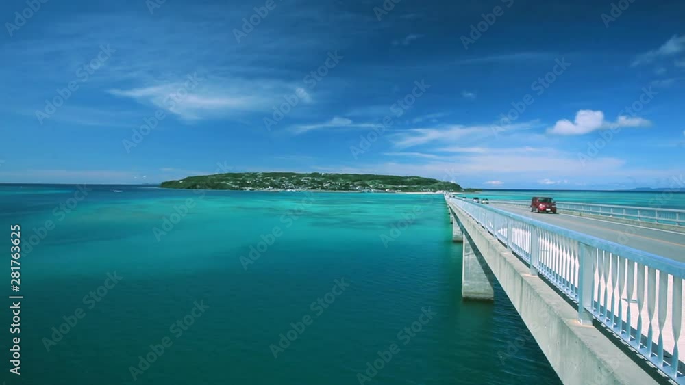 Kouri Island and bridge over sea, Nakijin, Okinawa Prefecture, Japan Kouri Island and bridge over sea, Nakijin, Okinawa Prefecture, Japan