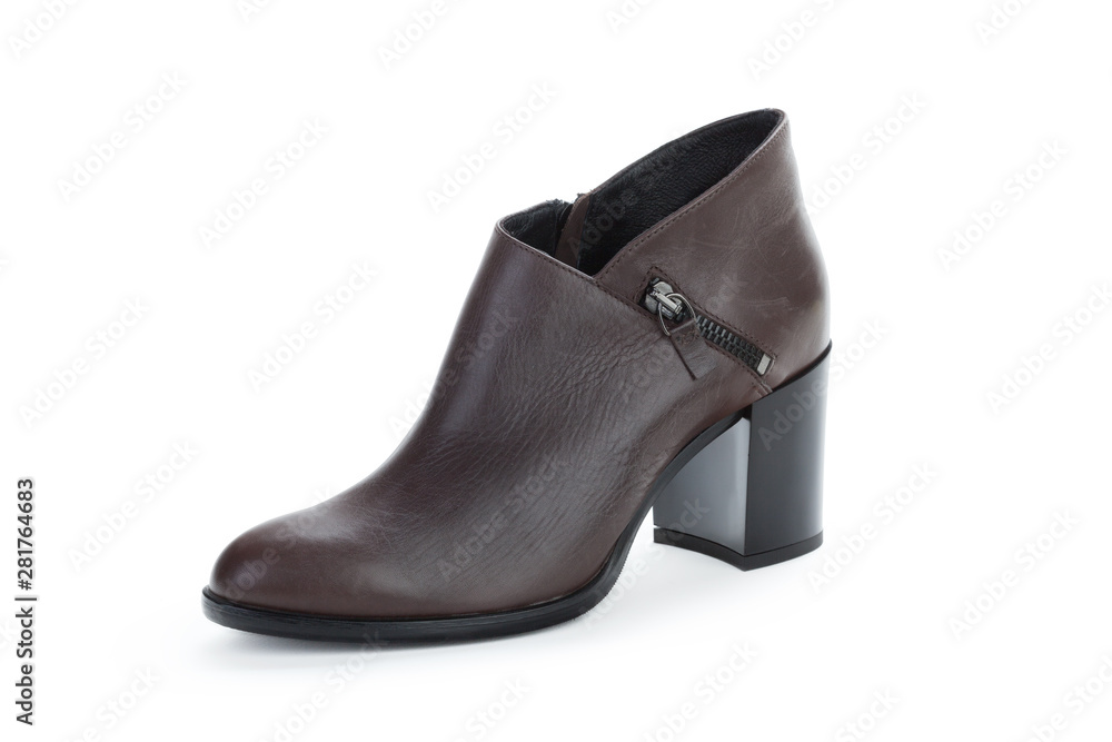 Leather ankle boots for women isolated on white background Leather ankle boots for women isolated on white background