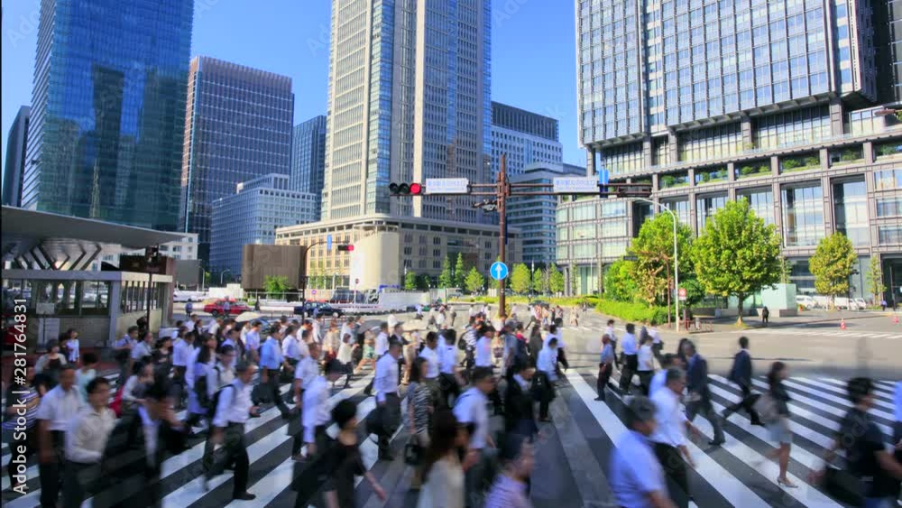 Crowd of pedestrians on crosswalk, Tokyo, Japan Crowd of pedestrians on crosswalk, Tokyo, Japan
