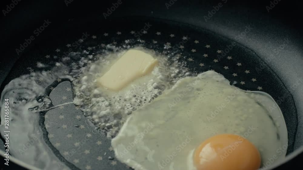 Cooking Fried eggs. Process of Preparation of Two Fried Egg. Full Cycle of Frying Eggs. Cooking Fried eggs. Process of Preparation of Two Fried Egg. Full Cycle of Frying Eggs.