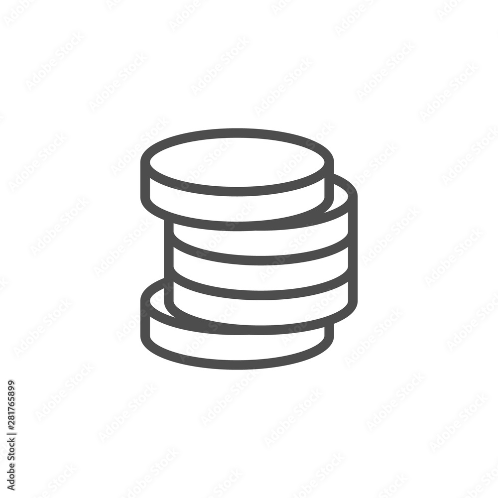Coins line icon and money concept Coins line icon and money concept