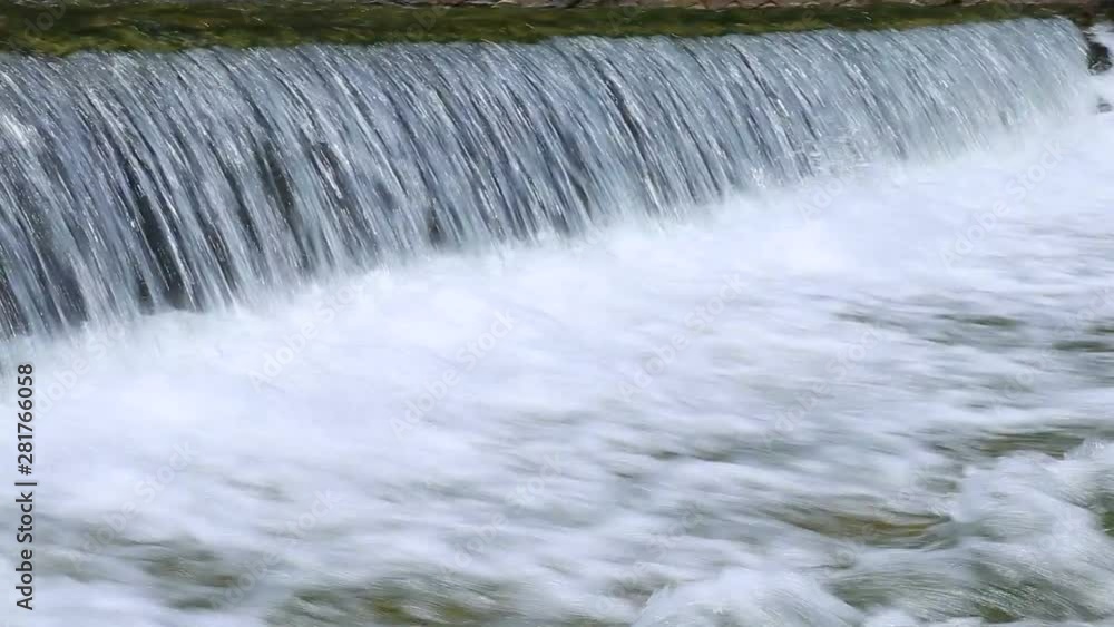 View of waterfall on river, Kyoto City, Kyoto Prefecture, Japan View of waterfall on river, Kyoto City, Kyoto Prefecture, Japan