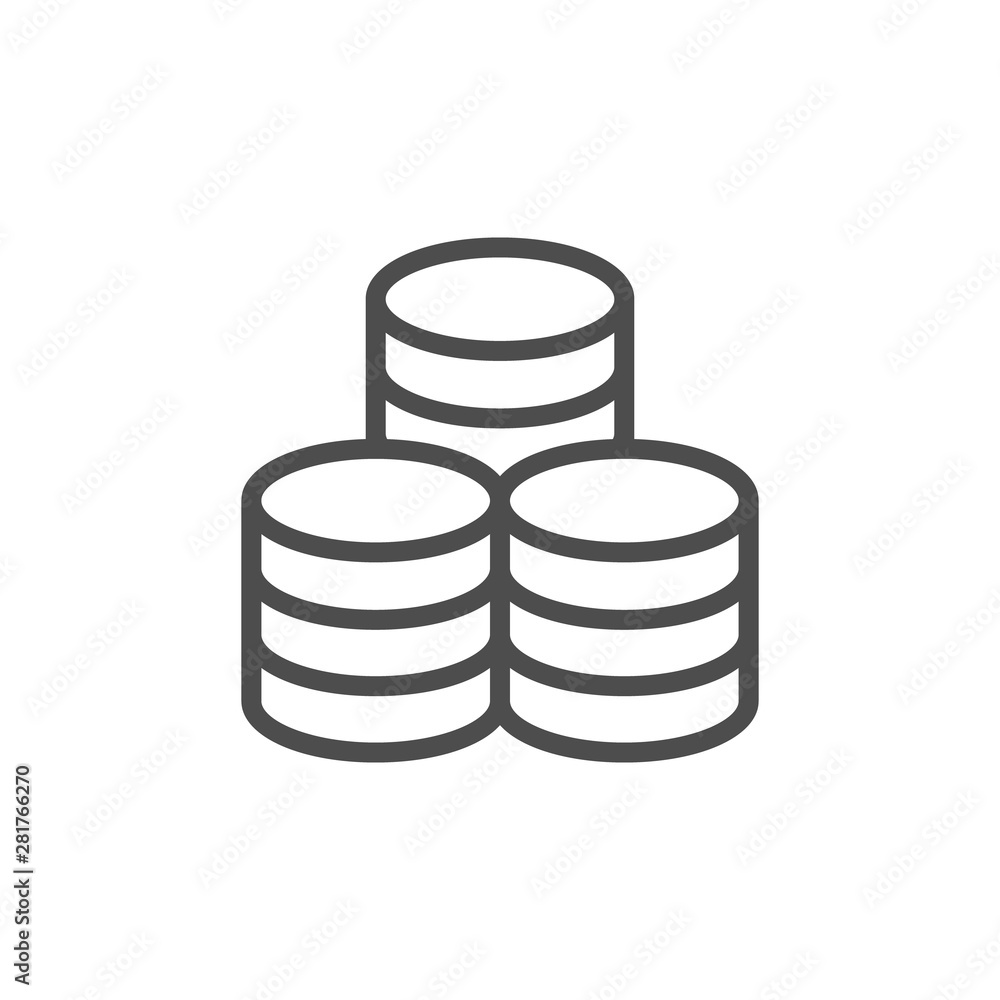 Coins line icon and money concept Coins line icon and money concept
