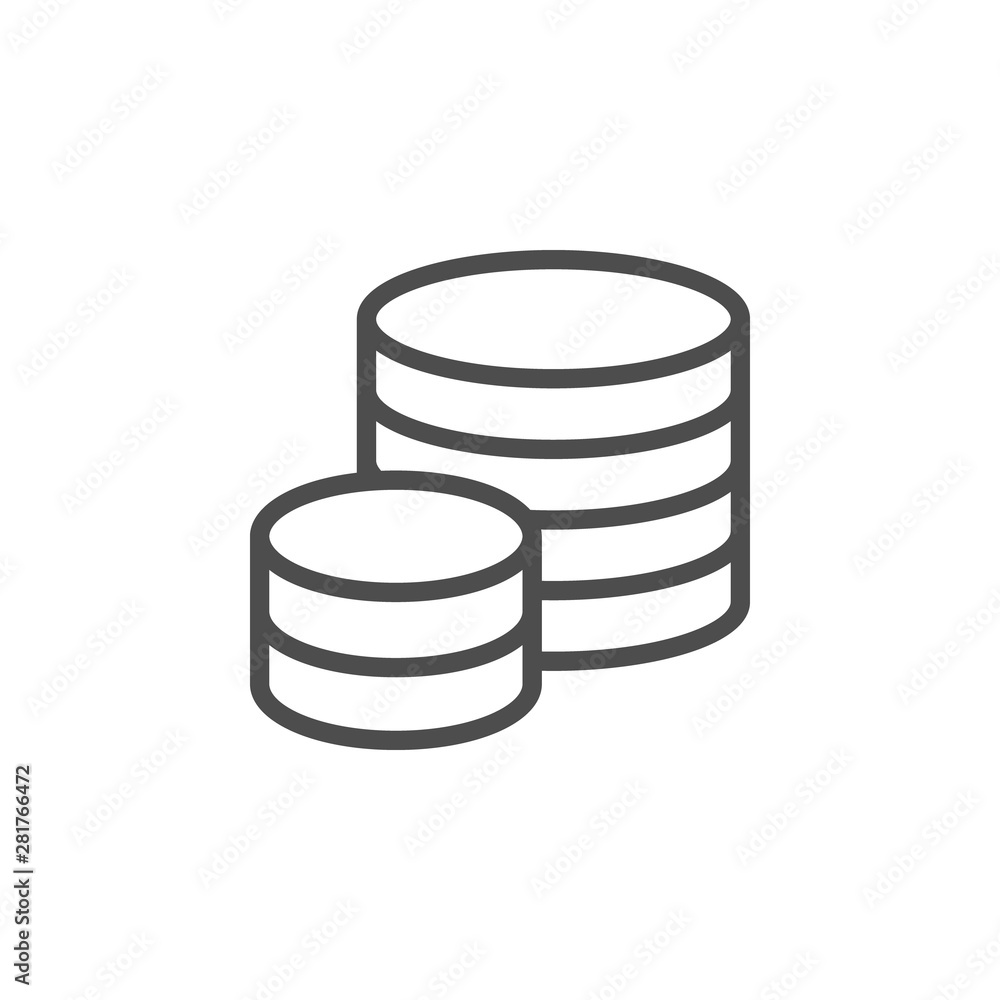 Coins line icon and money concept Coins line icon and money concept