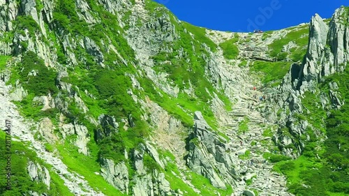 Mountains with rocks,  Senjojiki Cirque,  Nagano Prefecture, Japan photo