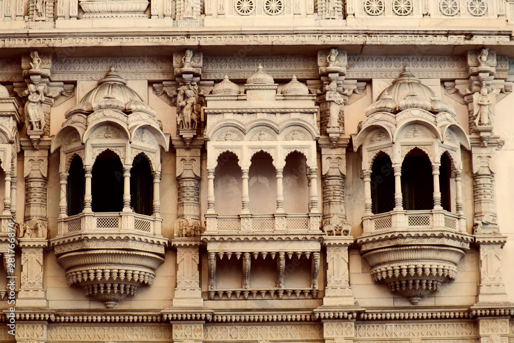 Jain temple windows architecture near chatrapati Shivaji market, Camp, Pune, Maharashtra