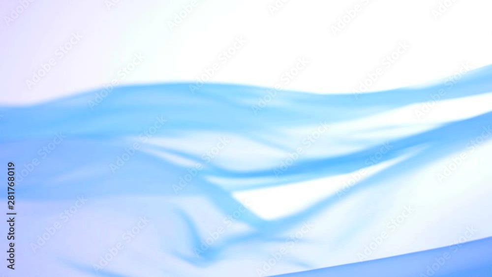 Blue sheer fabric moving in wind Blue sheer fabric moving in wind