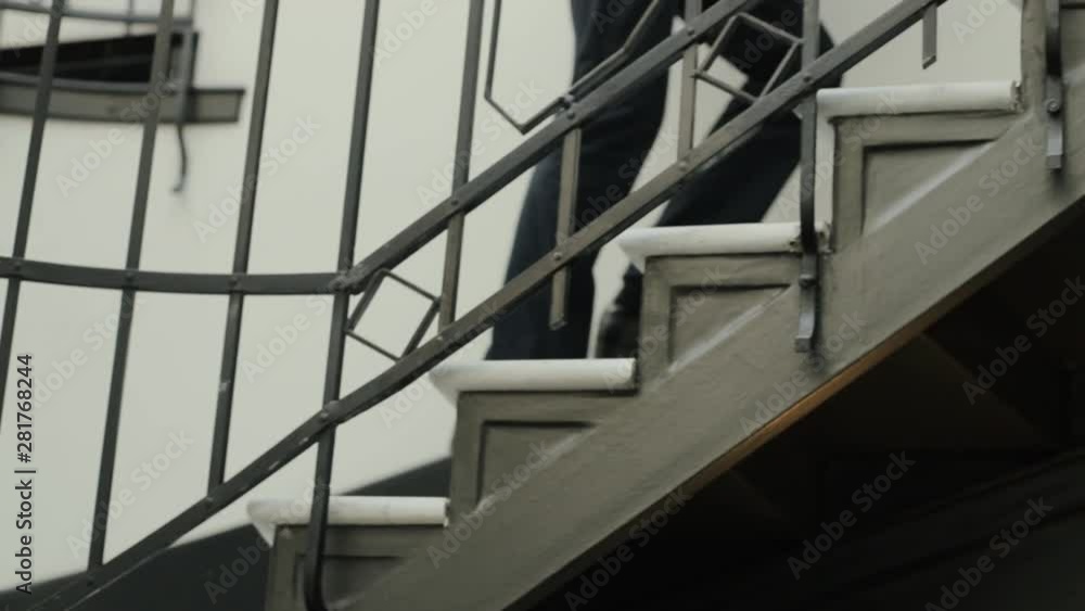 Way Up By Stairs Indoors In Building With Modern Professional Business Design. Way Up By Stairs Indoors In Building With Modern Professional Business Design.