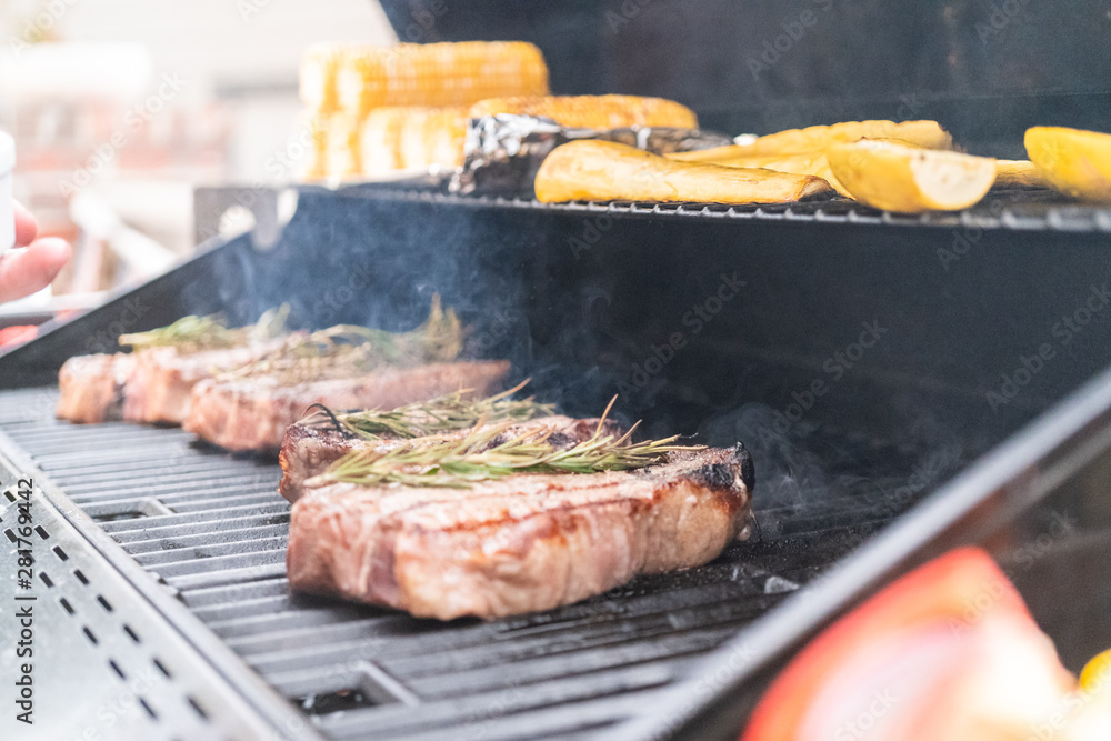 Grilling steak Grilling steak