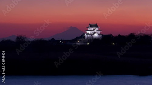 Timelapse view of landscape at dusk photo