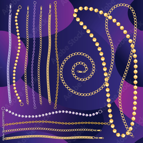 gold and silver chains. seamless pattern 2