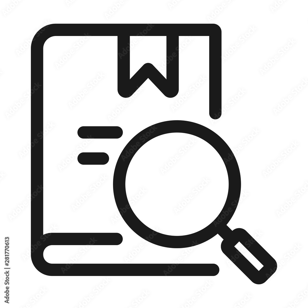 library search - minimal line web icon. simple vector illustration. concept for infographic, website or app. library search - minimal line web icon. simple vector illustration. concept for infographic, website or app.