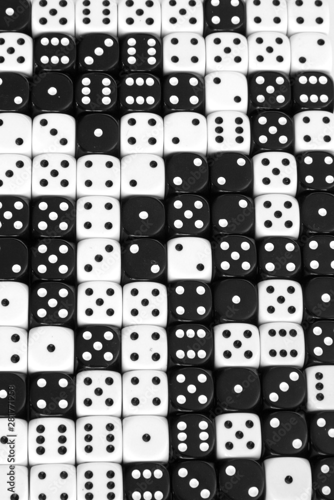 Black and white dice background Black and white dice background