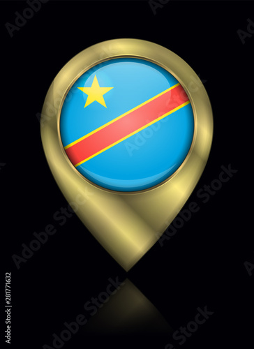 Free Download Flag of Democratic Republic of the Congo. Vector Sign and Icon. Location Symbol Shape. Gold - GFXLoad