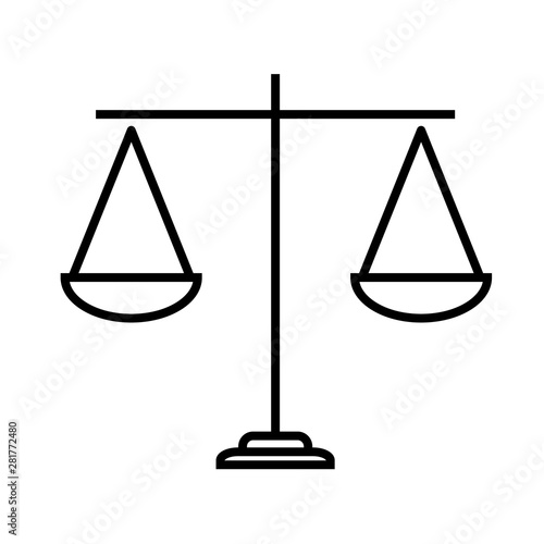 Scales of justice line icon, logo isolated on white background