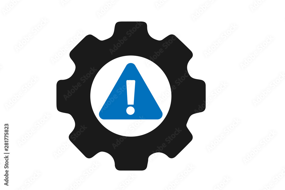 System error or service error icon vector on white background, problem solving icon System error or service error icon vector on white background, problem solving icon