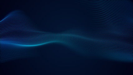 Fototapete Fraktale Wellen Blaue Technologie Welle digitaler Effekt  © watchara tongnoi