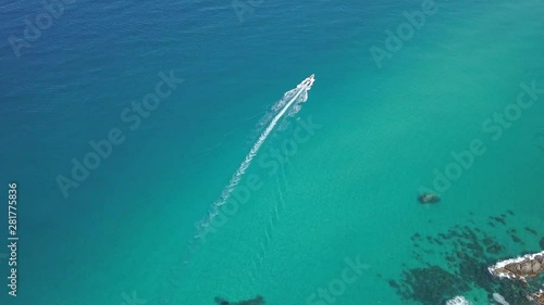 White speedboat in Italy