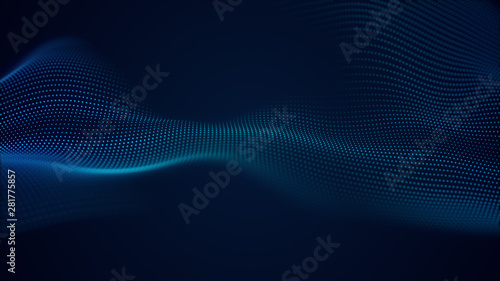 beautiful abstract wave technology background with blue light digital effect corporate concept