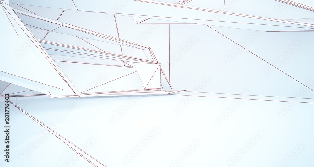 Abstract architectural white interior of a minimalist house with large windows. Drawing. 3D illustration and rendering. Abstract architectural white interior of a minimalist house with large windows. Drawing. 3D illustration and rendering.