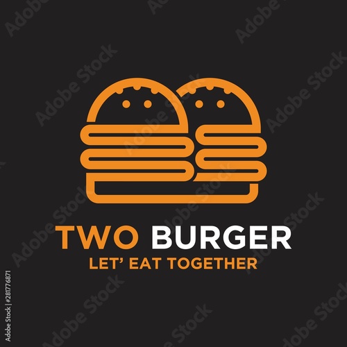 Burger logo vector, with a simple minimalist style