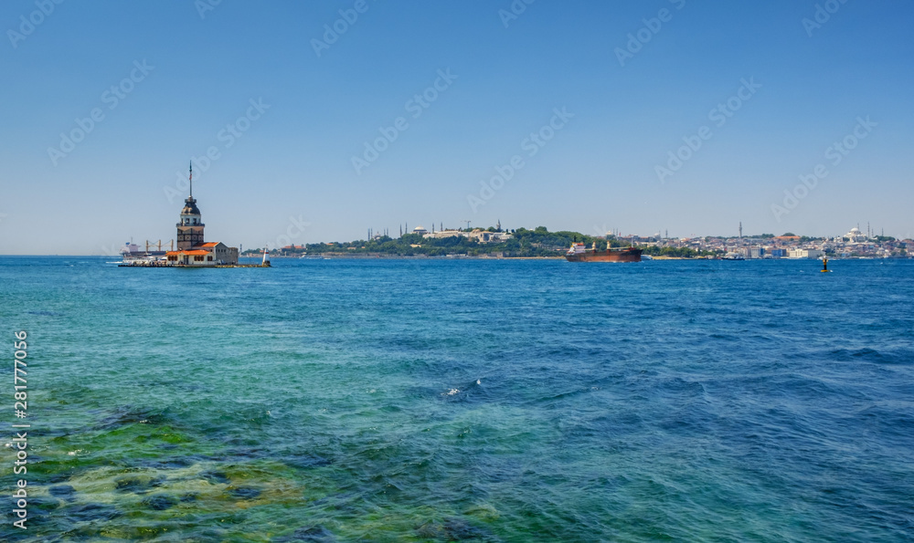 Istanbul, Turkey. Maiden's Tower in the Sea of Marmara