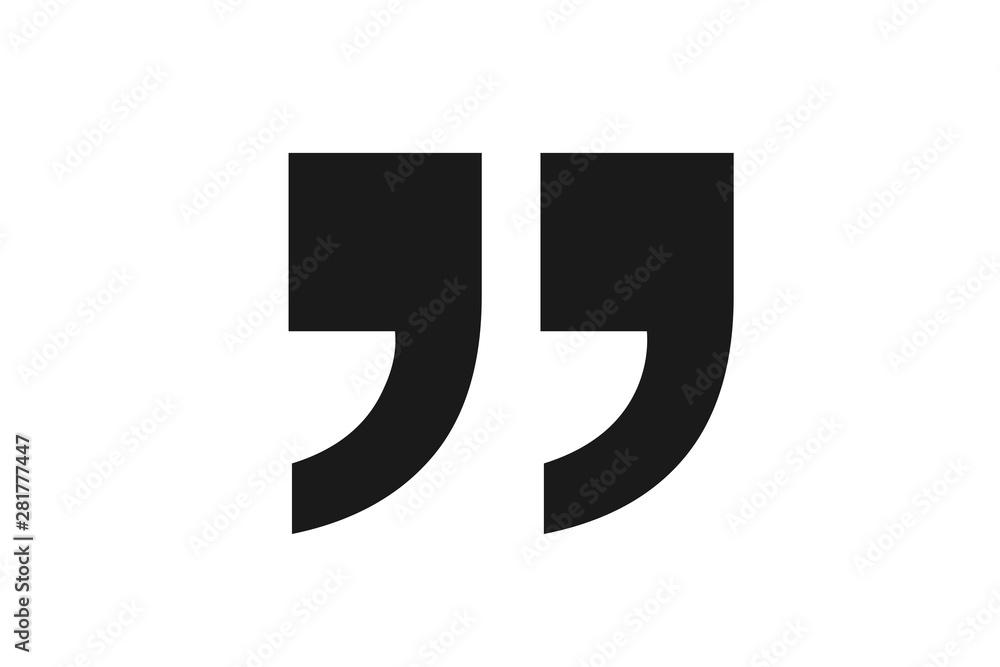 Simple and modern Quote icon on white background Simple and modern Quote icon on white background