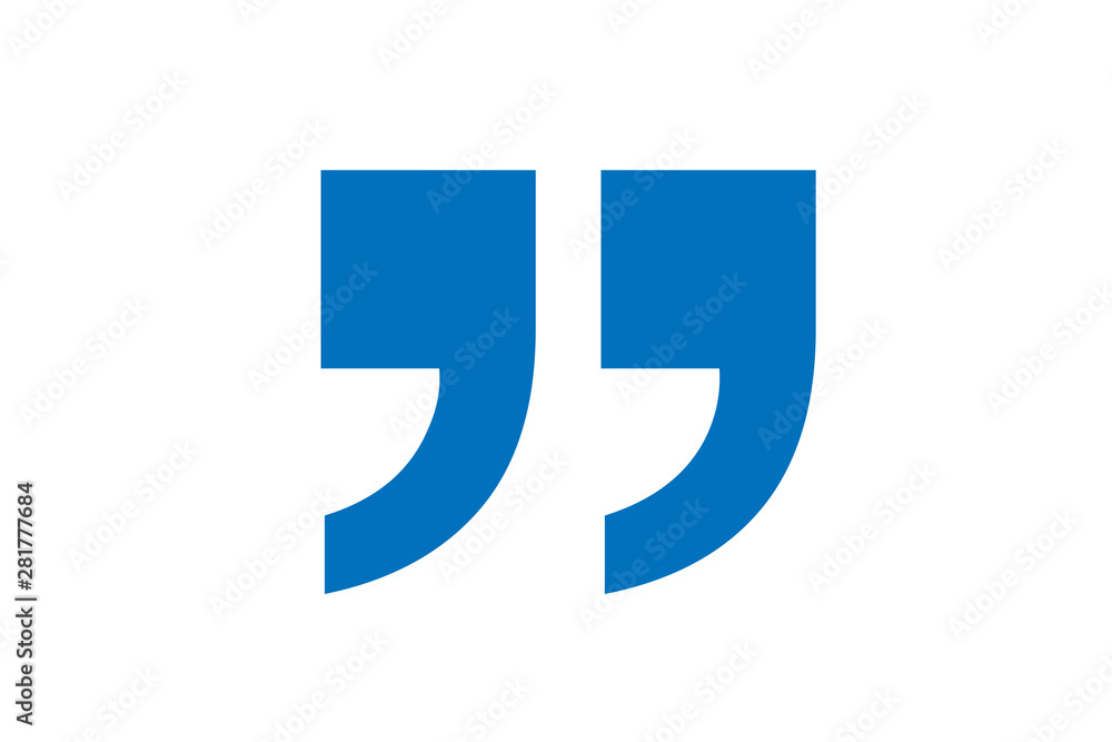 Simple and modern Quote icon on white background Simple and modern Quote icon on white background