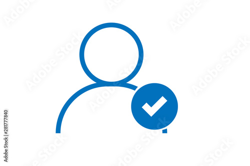Profile or user verification line icon vector