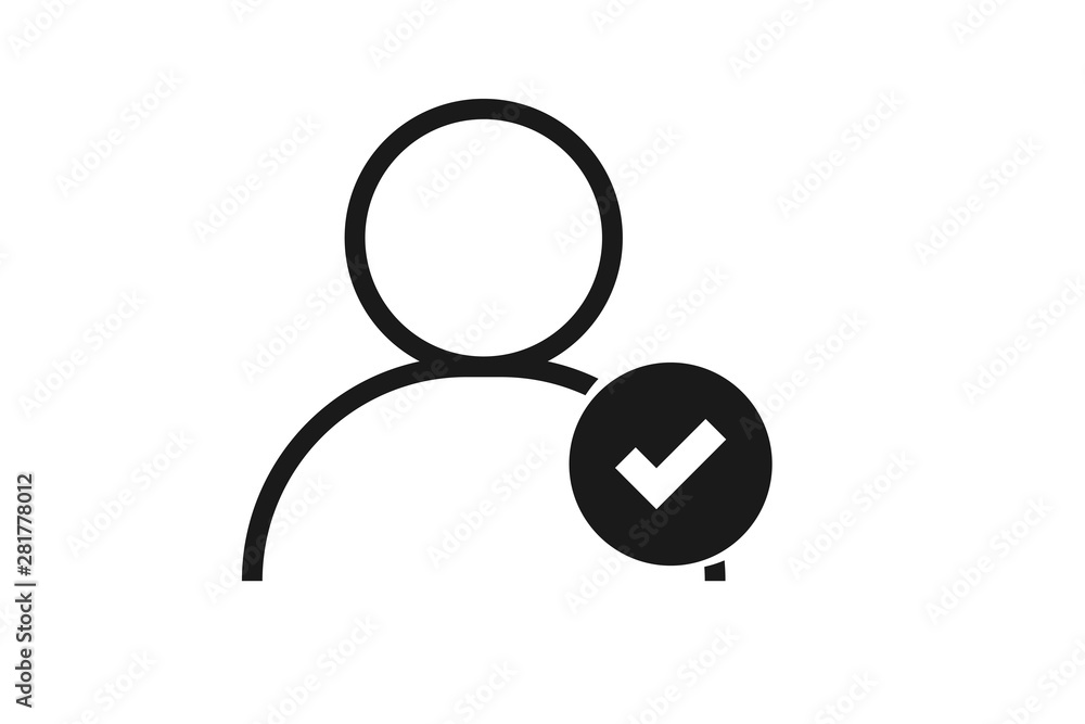 Profile or user verification line icon vector Profile or user verification line icon vector
