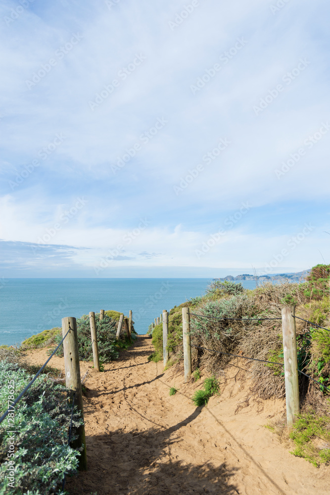 Stairway to ocean beach in Sanfrancisco