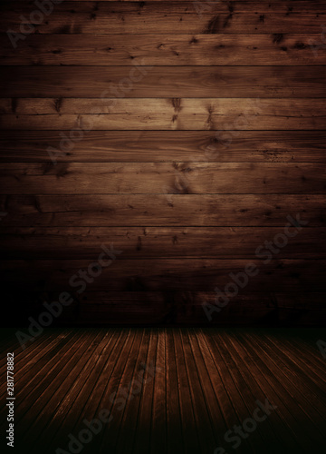 empty wooden inteiror room.