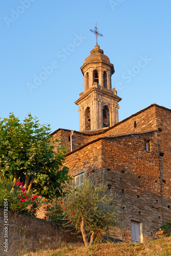 Church of Taglio Isolaccio village in Corsica mountain