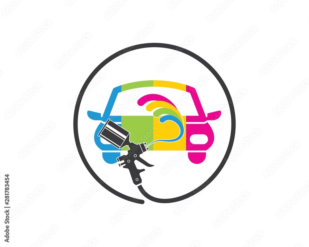 Fototapeta premium car paint logo icon illustration vector