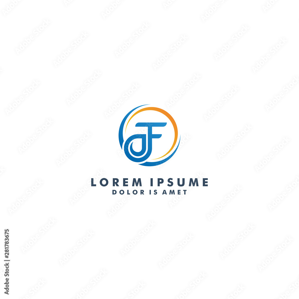 Letter F logo template design - vector