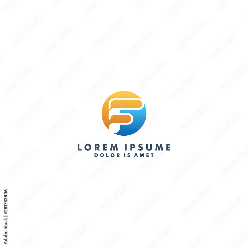 Obraz premium Letter F logo template design - vector