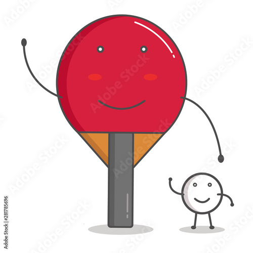 racket and ball for ping-pong
