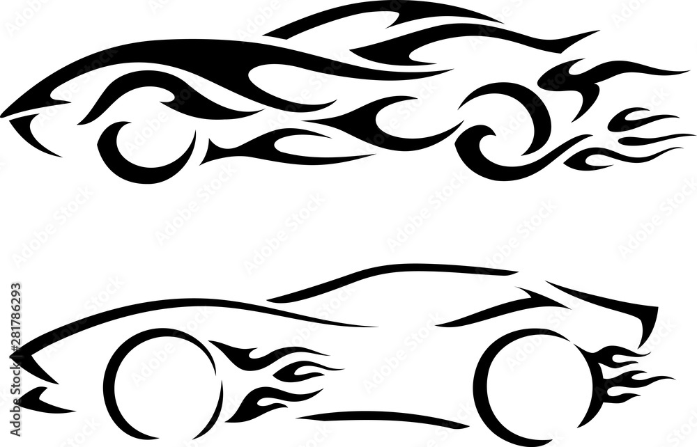 Abstract Sports Car in Flames Abstract Sports Car in Flames
