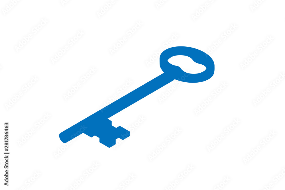 Key icon vector ( blue version ), security key icon Key icon vector ( blue version ), security key icon