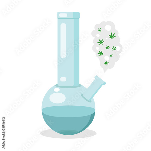 Glass bong for smoking