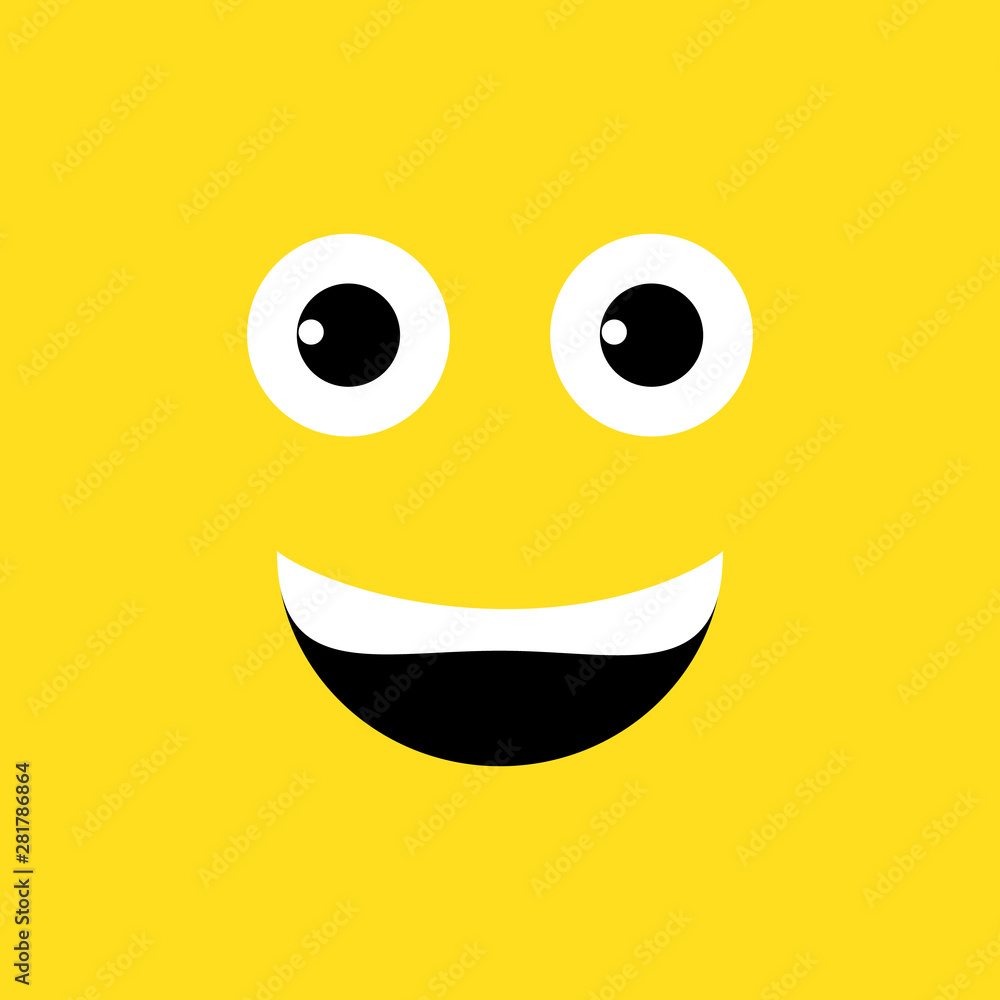 Emotion squared. Flat design. Yellow smiley face Emotion squared. Flat design. Yellow smiley face