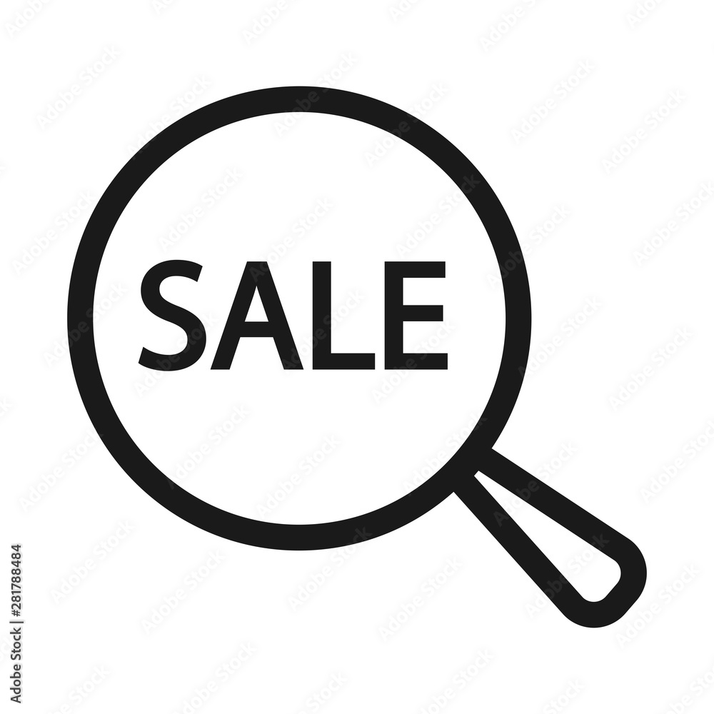 sale search - minimal line web icon. simple vector illustration. concept for infographic, website or app. sale search - minimal line web icon. simple vector illustration. concept for infographic, website or app.