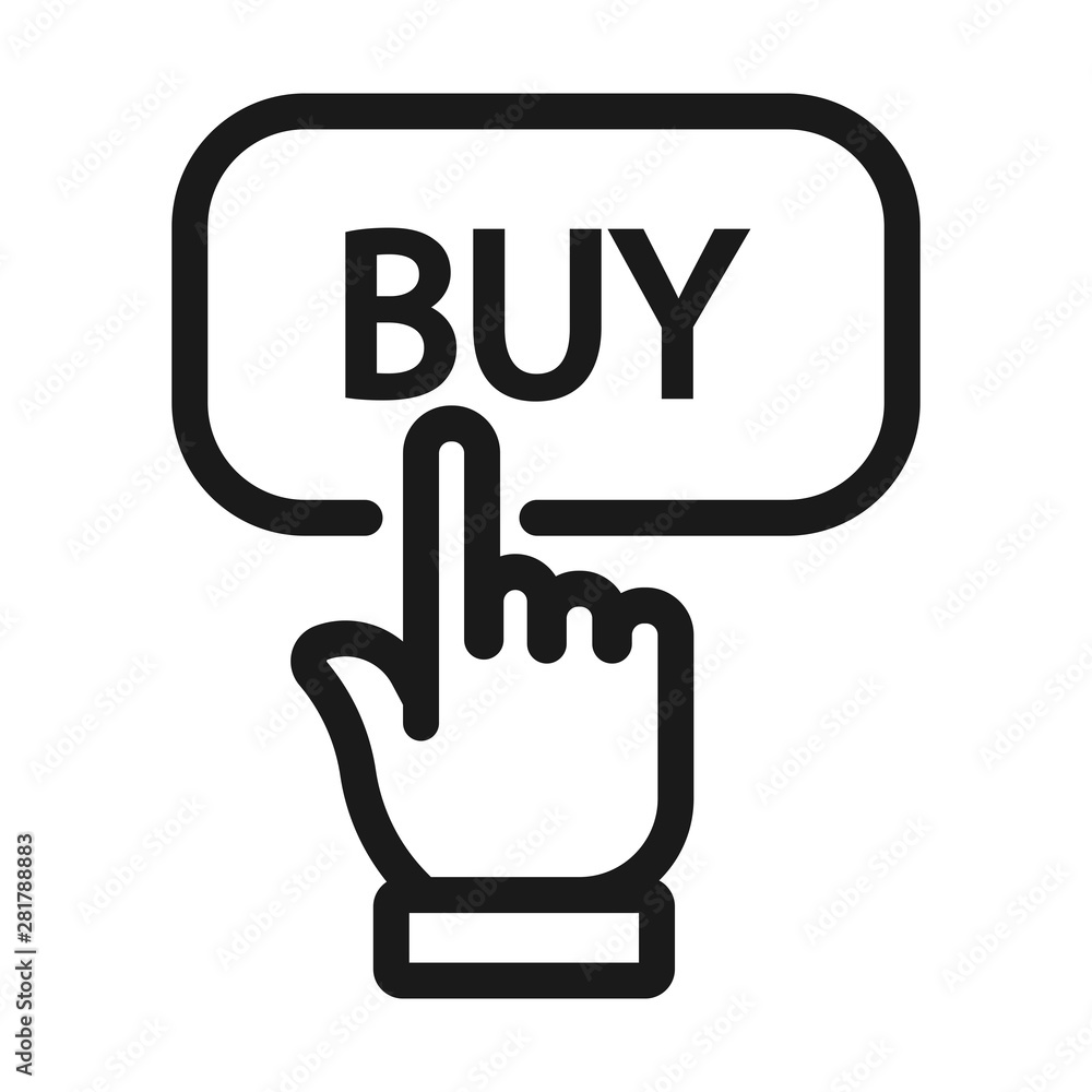 shopping buy button - minimal line web icon. simple vector illustration. concept for infographic, website or app. shopping buy button - minimal line web icon. simple vector illustration. concept for infographic, website or app.