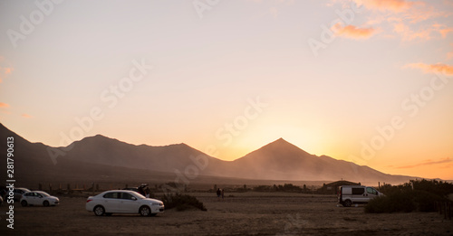 sunset in desert