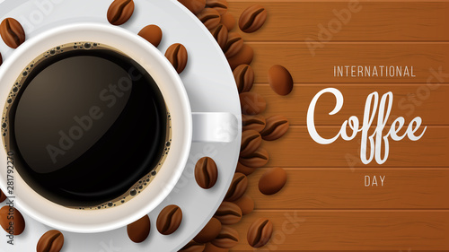 International coffee day. Vector illustration