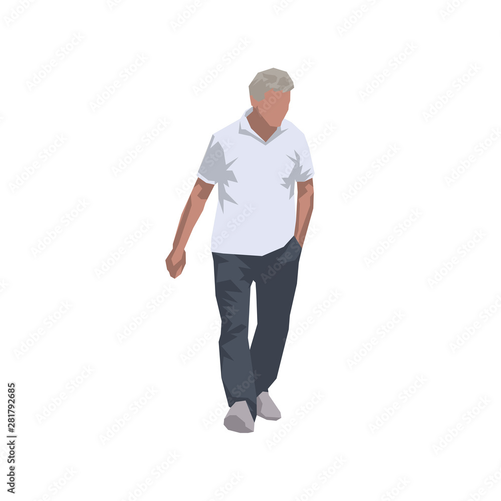 Old man walking forward, isolated flat design vector illustration Stock  Vector | Adobe Stock