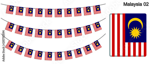 マレーシアの国旗のガーラーンド　ベクターデータ（bunting garland）