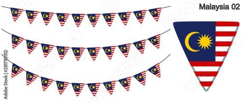 マレーシアの国旗のガーラーンド　ベクターデータ（bunting garland）