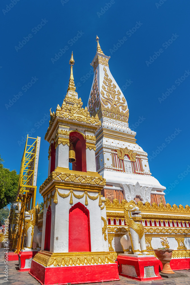 Obraz premium the public temple as sacred precinct of Buddhist religion, Wat Phra That Phanom in Nakhon Phanom, Thailand